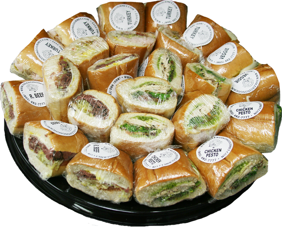 Sub platter sliced and arranged for catering
