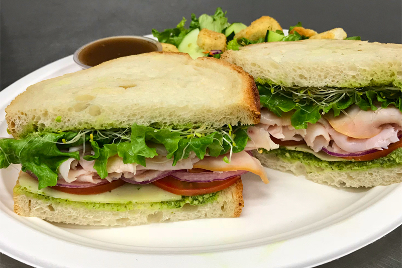 Turkey pesto sandwich